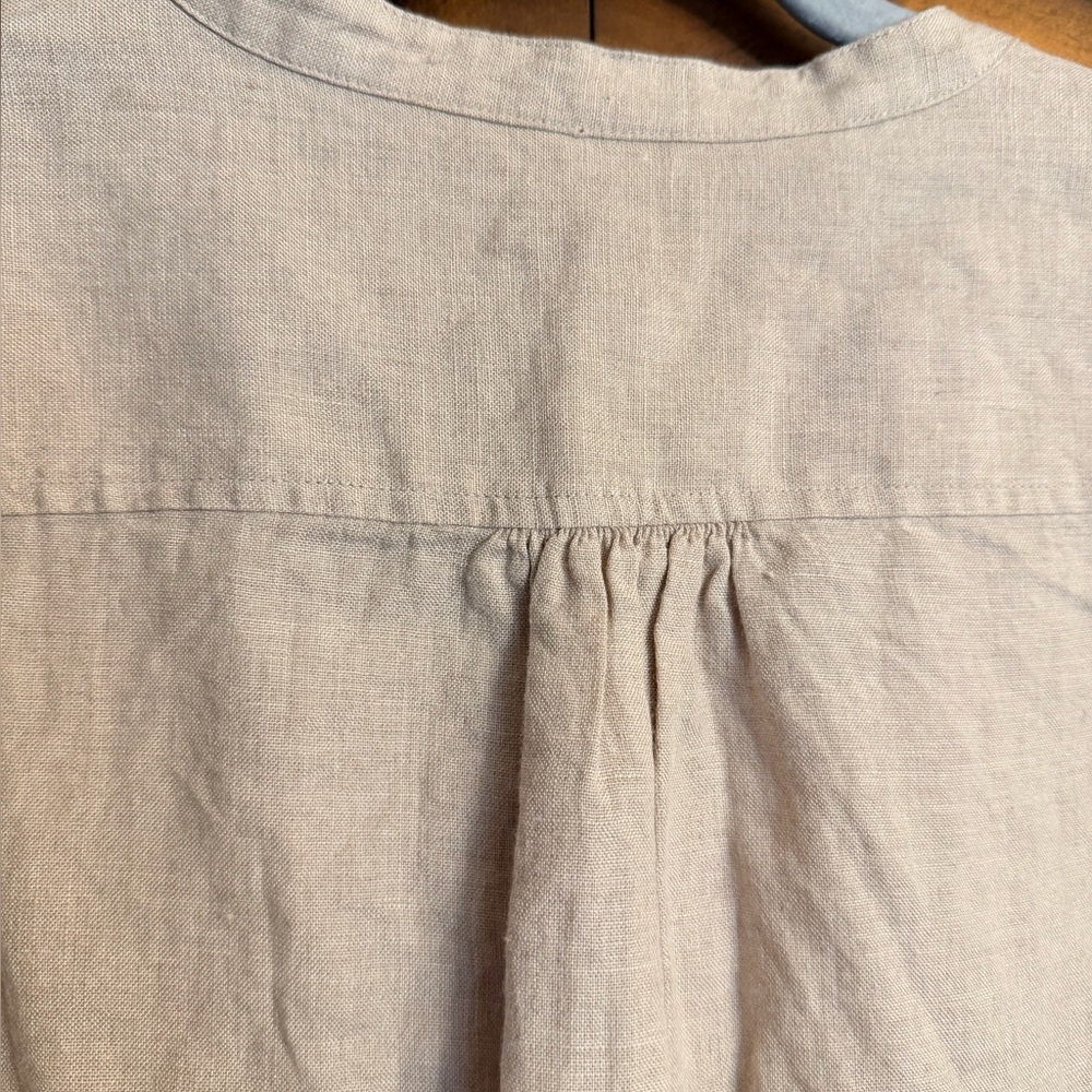 J. Crew | Baird McNutt Irish Linen Top Long Sleeve Blouse Size 14T - Picture 8 of 11